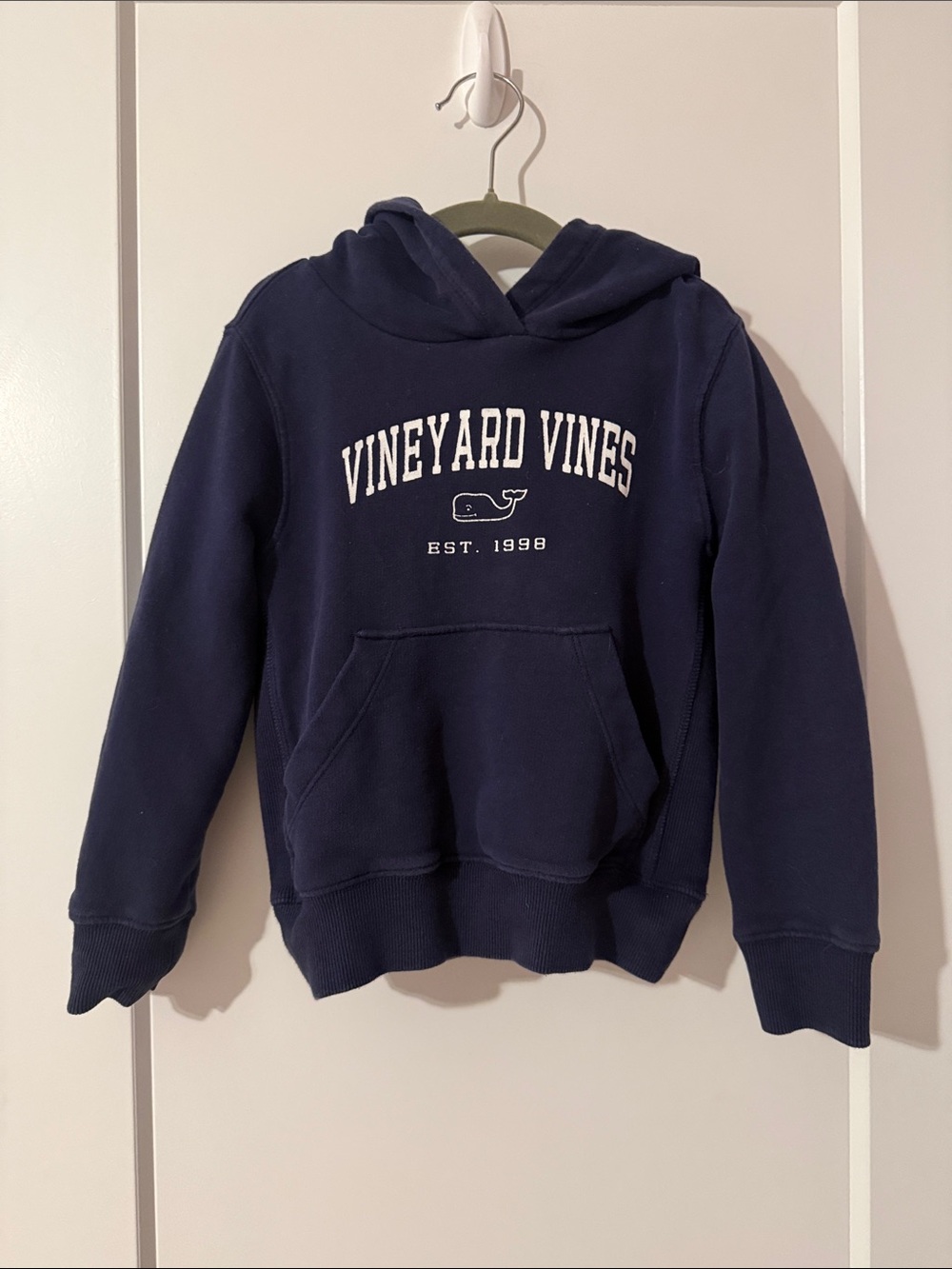 Vineyard Vines Navy Pullover Hoodie with White Logo